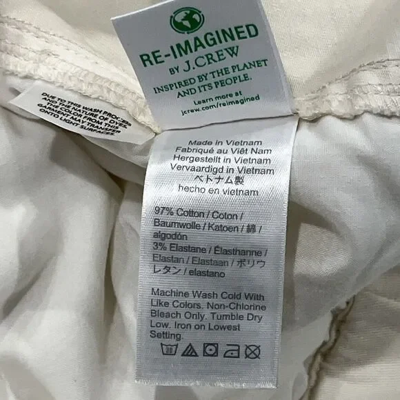 J Crew Womens Sz L Astrid Wide Leg Chino Pull On Pant in Natural Ivory Pockets - Picture 11 of 12